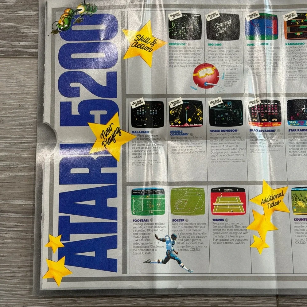 Vintage 1983 Atari Game Catalog Your Ticket to the Atari Stars Fold-Out Poster